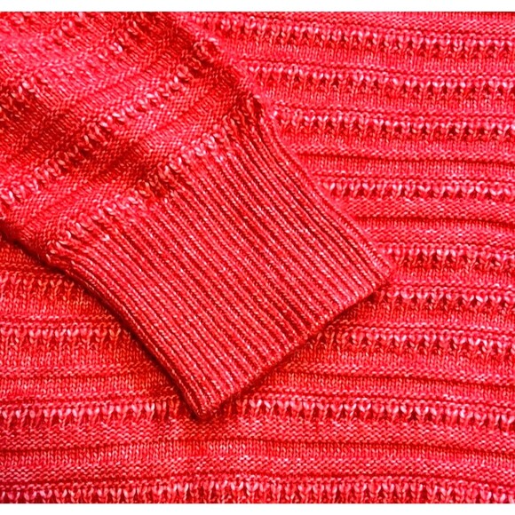 ST JOHN' BAY Parachute Orange Pullover Hooded Knit Sweater Preppy Colorful L NEW - Picture 5 of 5